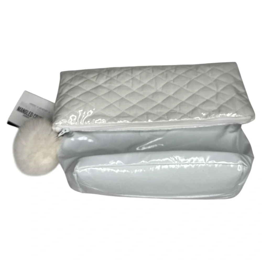 Mangled Courtesan by April Johnston Quilted White Fold-Over Clutch NWT
